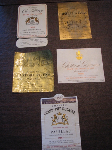 Les Etiquettes des(The Labels of the) Grand Crus Classes du(of